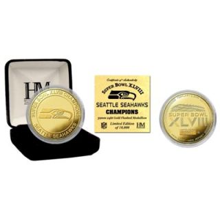 Seattle Seahawks Super Bowl XLVIII Champions Commemorative Gold Flashed Coin