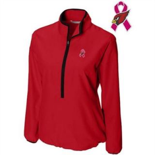 Cutter & Buck Arizona Cardinals Womens Breast Cancer Awareness WeatherTec Post Game Half Zip Jacket