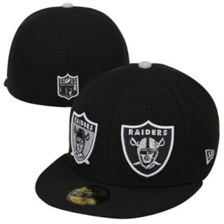 New Era Oakland Raiders Double Wham 59FIFTY Fitted Hat   Black