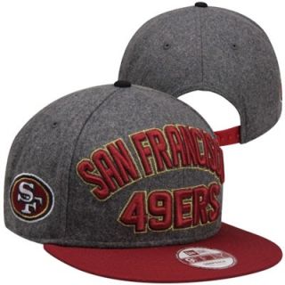 New Era San Francisco 49ers Emphasized 9FIFTY Snapback Hat   Charcoal/Scarlet
