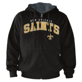 New Orleans Saints Extra Point Full Zip Fleece Hoodie   Black