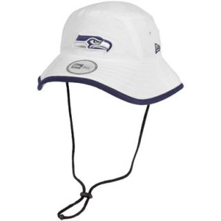 New Era Seattle Seahawks Training Bucket Hat   White
