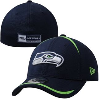 New Era Seattle Seahawks Lined Over 39THIRTY Flex Hat   College Navy