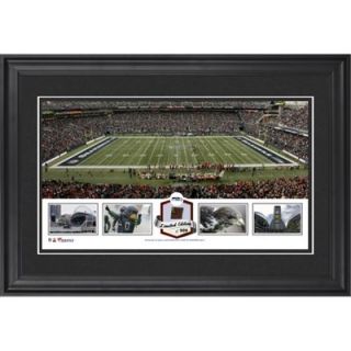 CenturyLink Field Seattle Seahawks Framed Panoramic Collage with Game Used Football Limited Edition of 500