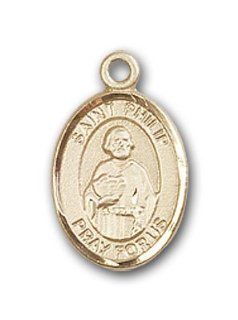 14kt Solid Gold Pendant Saint St. Philip Neri Medal 1/2 x 1/4 Inches Hatters/Pastry Chefs 9083  Comes with a Black velvet Box Jewelry