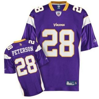 Reebok Minnesota Vikings #28 Adrian Peterson Purple Replica Football Jersey