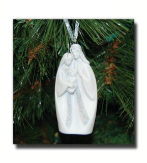 Holy Family of Three Nativity Ornament   Joseph, Mary, and Baby Jesus   Ceramic Ornament   Comes in a Gift wrapped Box   Bible TeachingsReminder of the True Meaning of ChristmasPerfect Gift for Family, Friends, and Church MembersChristmas Tree Ornament, wi