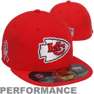 New Era Kansas City Chiefs Breast Cancer Awareness On Field 59FIFTY Fitted Performance Hat   Red