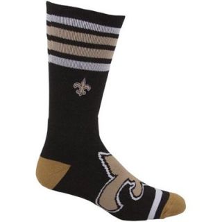 New Orleans Saints 4 Stripe Big Logo Socks   Black
