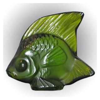 LALIQUE Crystal Lime Green Fish Figurine   Collectible Figurines