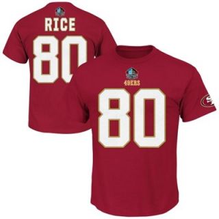 Jerry Rice San Francisco 49ers Hall Of Fame Eligible Receiver T Shirt   Scarlet