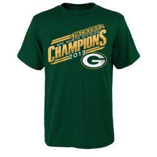 Green Bay Packers 2013 NFC North Division Champions Youth Sharp Blades T Shirt   Green
