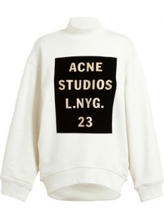 Acne Studios Oversized Felt And Cotton Logo Sweatshirt