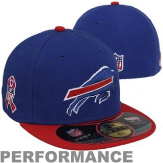 New Era Buffalo Bills Breast Cancer Awareness On Field 59FIFTY Fitted Performance Hat   Royal Blue/Red