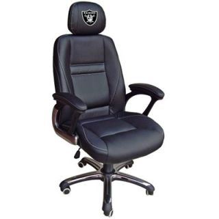 Oakland Raiders Leather Office Chair   Black