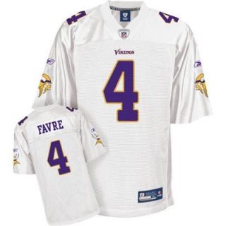 Reebok NFL Equipment Minnesota Vikings #4 Brett Favre Youth White Replica Football Jersey