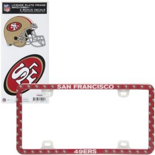 San Francisco 49ers Thin Rim License Plate Frame with Decals