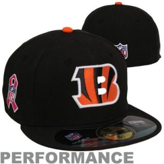 New Era Cincinnati Bengals Breast Cancer Awareness On Field 59FIFTY Fitted Performance Hat   Black
