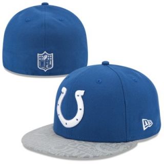 Mens New Era Royal Blue Indianapolis Colts 2014 NFL Draft 59FIFTY Reflective Fitted Hat