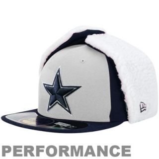 New Era Dallas Cowboys On Field Dog Ear 59FIFTY Fitted Performance Hat   Navy Blue/White