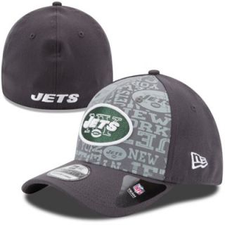 Mens New Era Graphite New York Jets 2014 NFL Draft 39THIRTY Flex Hat