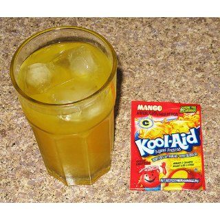Kool Aid Aguas Frescas Mango Unsweetened Soft Drink Mix, 0.14 Ounce Packets (Pack of 96)  Powdered Soft Drink Mixes  Grocery & Gourmet Food