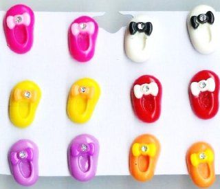 Mini Shoes Earrings   Includes 6 Pairs of Earrings in Different Colors ~ Small Shoes Earrings  