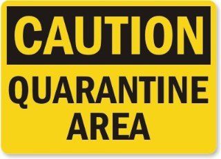 Caution Quarantine Area, Plastic Sign, 10" x 7"  Yard Signs  Patio, Lawn & Garden