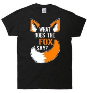 What Does The Fox Say? Funny T Shirt (Black Small) Clothing