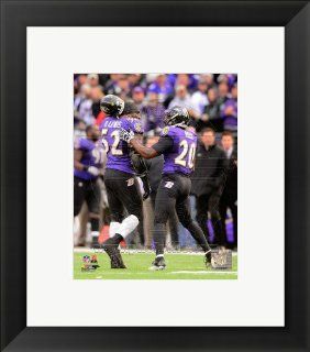 Ray Lewis & Ed Reed walk off the field together for the last time during Lewis' final game in Baltimore, January 6, 2013 Framed Photo, Size 14.75 X 16.75   Prints