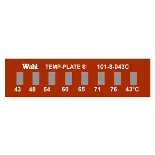 Wahl 101 8 043C Mylar Mini Eight Position Temp Plate, 43 48 54 60 65 71 76 82 degree C Positions, 1.5" Width x 0.38" Height (Box of 10 labels) Temperature Sensors