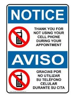 OSHA NOTICE No Cell Phone During Appointment Bilingual Sign ONB 9548  Business And Store Signs 