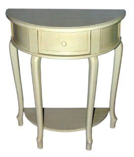 Half Round Accent Table, White   End Tables