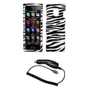 Zebra Stripes Design Snap On Cover Hard Case Cell Phone Protector with Snap On Removal Tool + Rapid Car Charger for LG New Chocolate BL40 Cell Phones & Accessories