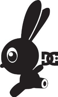DC Rabbit 6 inch BLACK Sticker Make your own luck bunny DC Shoes Rob Dyrdek 