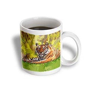 3dRose Tiger Ceramic Mug, 15 Ounce Kitchen & Dining