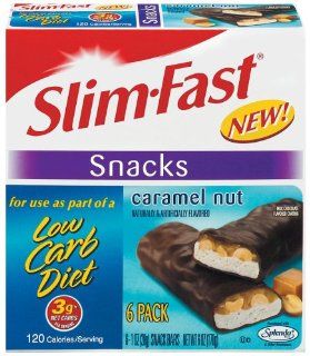 Slimfast Low Carb Snack Bar, Caramel Nut, (Eight Boxes of 6 Bars (48 Bars)) Health & Personal Care