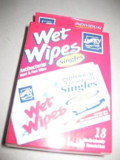Antibacterial Wet Wipes Pocket Size 18 Wrapped Towelettes Health & Personal Care