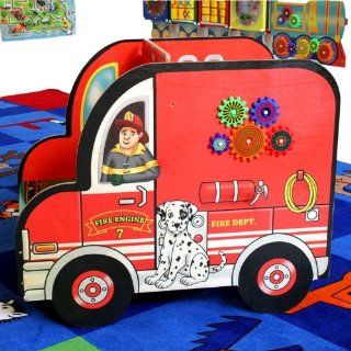 Fire Fighting Activity Car kids the excitement of re inacting truck such as complete dashboard with steering wheel so they can "drive" the truck to safety, gearshift, key and ignition and even a play speedometer enhance their eye hand coordinati