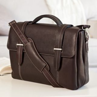Bellino Icon Collection Flap Over Computer Briefcase   Brown   Briefcases & Attaches