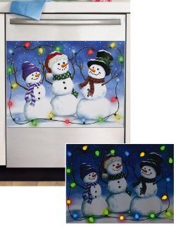Collections Etc   Glow In The Dark Snowman Dishwasher Cover Magnet