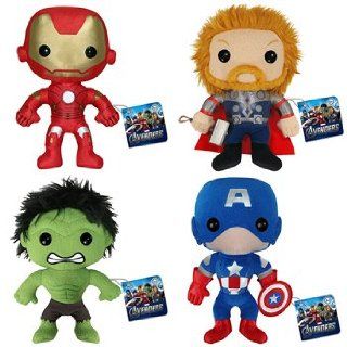 Funko MARVEL AVENGERS 7" Thor   Iron Man   Hulk   Captain America PLUSH SET Mint in Bags Toys & Games