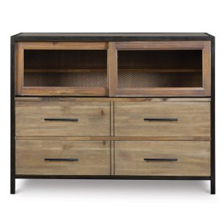 Bailey Wood and Metal Media Chest   Antiqued Natural   Kids Dressers and Chests