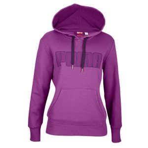PUMA Large Logo Pull Over Hoodie   Womens   Casual   Clothing   Sparkling Grape