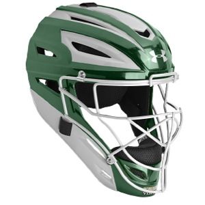 Under Armour Catchers Pro 2 Tone Head Gear   Baseball   Sport Equipment   Dark Green/Silver