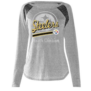 Touch NFL Formation L/S Jersey Burn Out Top   Womens   Football   Clothing   Pittsburgh Steelers   Grey