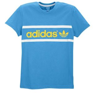 adidas Originals Heritage Logo Short Sleeve T Shirt   Mens   Casual   Clothing   Original Blue/Ray Yellow/White