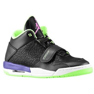 Jordan Flight Club 90s   Boys Grade School   Basketball   Shoes   Black/Flash Lime/Court Purple/Club Pink