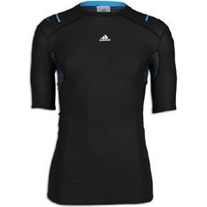 adidas Techfit Powerweb S/S T Shirt   Mens   Training   Clothing   Black/Tech Onix