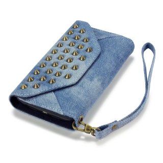 LG G2 Trendy Studded Rock Chic Purse Style Wallet Case   By Covert (Denim) (For All Carriers Except Verizon) Cell Phones & Accessories